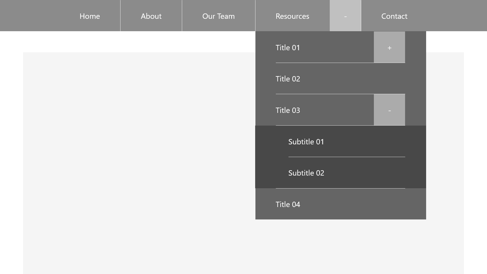 A preview of the topbar style menu.